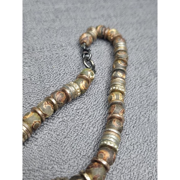 Boho Imports Jewelry - Earth Tone Jasper Beaded Necklace Rhinestone Spacer Boho Statement Jewelry
